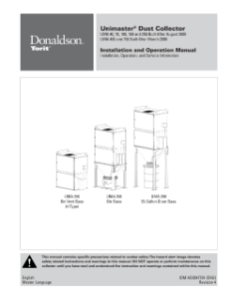 Donaldson Unimaster dust collector installation and operation manual download icon | AST Canada