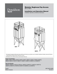 Donaldson Modular Baghouse Top Access installation and operation manual download icon | AST Canada