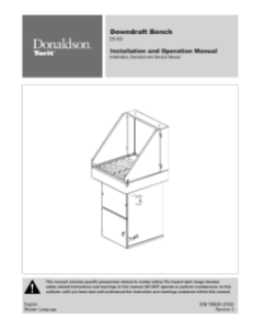 Donaldson DB-800 Downdraft Workbench installation & operation manual | AST Canada