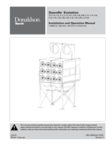 Downflo Evolution 2-8 to 5-80 Dust collector installation & operation manual
