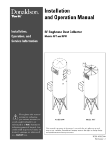 Donaldson RFT and RFW manual thumb | AST Canada