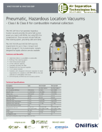Nilfisk VHC110EXP & VHC120EXP Air Powered Pneumatic Industrial vacuum datasheet download icon | AST Canada