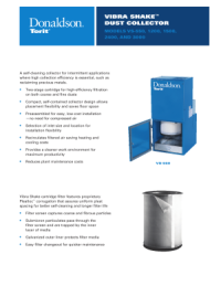 Donaldson Vibra Shake Cartridge Dust Collector brochure download icon| AST Canada